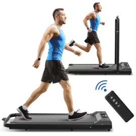 Coupon Geemax 2-in-1 Folding Treadmill Electric Compact Treadmill Motorize Treadmill Desk Treadmill Walking Jogging Machine for Home Office Exercise
