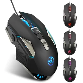 Coupon HXSJ X200 Macro Programming Gaming Mouse 8-Button Adjustable 1000-8000DPI GRB Backlight Wired Mice for Laptop PC Gamer