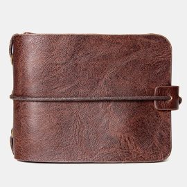 Coupon Men Multifunctional Wallet Vintage Bifold Short Multi-card Slot Card Holder Coin Purse Money Clip