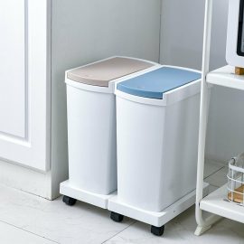 Coupon 15L Trash Cans Wet and Dry Garbage Press Type Garbage Bin with Cover Household Kitchen Bin Recyclable Storage