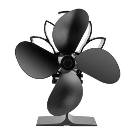 Coupon 4 Blade Wood Heater Fan Stove Fireplace Fire Heat Thermal Powered Fuel Saving Ecofan