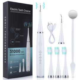Coupon 6 In 1 Electric Dental Calculus Remover Teeth Cleaner Dental Tartar Scaler Cleaning Device Tooth Whitening Oral Hygiene Kit