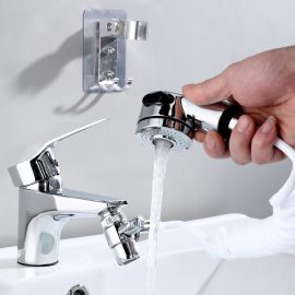Coupon Bathroom Bathtub Wash Face Basin Water Tap External Shower Hand Held Spray Mixer Spout Faucet Tap Wall Mounted Kit Rinser Extension Set Hair Washing Pet Clean
