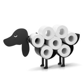 Coupon Black Sheep Cat Dog Toilet Roll Holder Bathroom Iron Tissue Roll Storage Stand Toilet Paper Storage Organizer Rack Bathroom Accessories