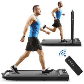 Coupon Geemax 2-in-1 Folding Treadmill Electric Compact Treadmill Motorize Treadmill Desk Treadmill Walking Jogging Machine for Home Office Exercise