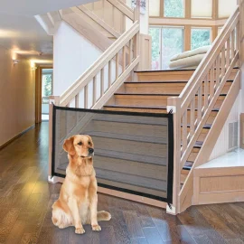 Coupon Portable Folding Guard Safe Indoor and Outdoor Protection Dog Cat Pet Baby Safety Gate Extra Wide To Fit A Variety Of Openning