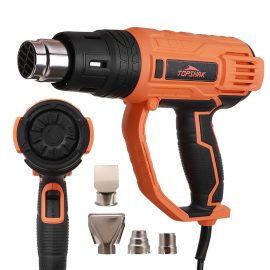 Coupon TOPSHAK TS-HG1 2000W Hot Air Guns 8 Levels Temperature 3 Modes Heat Guns Kit W/ 4 Nozzles for Stripping Paint Removing Rusted Bolt Shrinking PVC