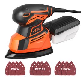 Coupon TOPSHAK TS-SD1 220V 130W Corded Electric Mouse Detail Sander Small Sander with 12Pcs Sandpapers Dust Collection Box Multi-Function Hand Sander for Woodworking EU Plug