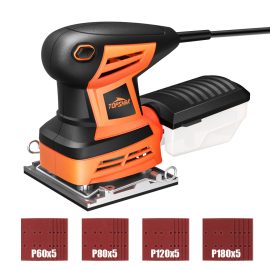 Coupon TOPSHAK TS-SD6 260W Electric Palm Sander Hand Sander with 20Pcs Sandpapers Hand Held Sander Dust Collection Box EU/US Plug