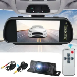 Coupon Wireless 7 Inch LCD Mirror Monitor Car Rear View IR Reversing Camera Night Vision