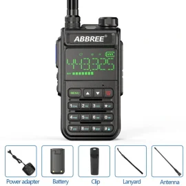Coupon ABBREE AR-518 Full Bands Walkie Talkie 128 Channels LCD Color Screen Two Way Radio Air Band DTMF SOS Emergency Function
