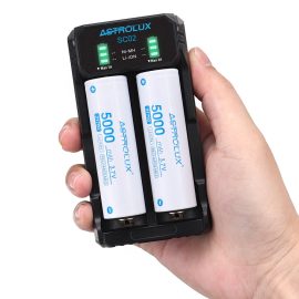 Coupon ASTROLUX® SC02 Type-C QC 3.0 Quick Charge USB Battery Charger Dual-slots For Li-ion/IMR/INR/ICR Ni-MH Ni-Cd 21700 18650 26650 Flashlight Battery