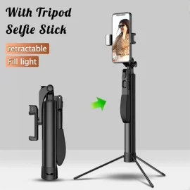 Coupon Bakeey Universal Tripod bluetooth Remote Shutter Telescopic Selfie Stick Portable Durable Tripod Selfie Stick – 160CM