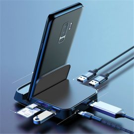 Coupon Baseus 7 in 1 Type-C USB-C Hub Docking Station Adapter With 1 * USB 3.0/2 * USB 2.0/Type-C PD Charging Port/4K HD Display Interface/TF Card Reader Slot/Camera Card Reader Slot