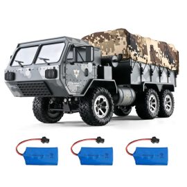 Coupon Eachine EAT01 RC Military Truck RC Army Truck with Several 1200mah Batteries with LED Light 1/12 2.4G 6WD Full Proportion All Terrains RC Military Vehicles Model RTR Heavy Off Road Crawler for Adults and Kids