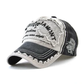 Coupon Men Women Canvas Letter Printted Patchwork Peaked Cap