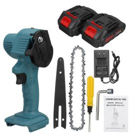 Coupon MUSTOOL 6Inch 1200W Electric Chain Saw Pruning ChainSaw Cordless Woodworking Cutter Tool W/ None/1pc/2pcs Battery – EU Plug Black Two Batteries