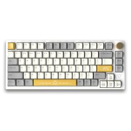 Coupon Ajazz AK816 Mechanical Keyboard 81 Keys PBT Sublimation MDA Profile Keycaps Triple-Mode bluetooth 5.0+2.4G Wireless+Type-C Wired Gasket Hot-Swappable Gateron G Yellow Pro Switch Anti-Ghosting RGB Backlit Gaming Keyboard