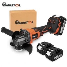 Coupon MUSTOOL 1600W 388VF 125mm Rubber + ABS + Steel Rechargeable Lithium Battery Technology Brushless Angle Grinder – EU Plug Orange Plastic Box