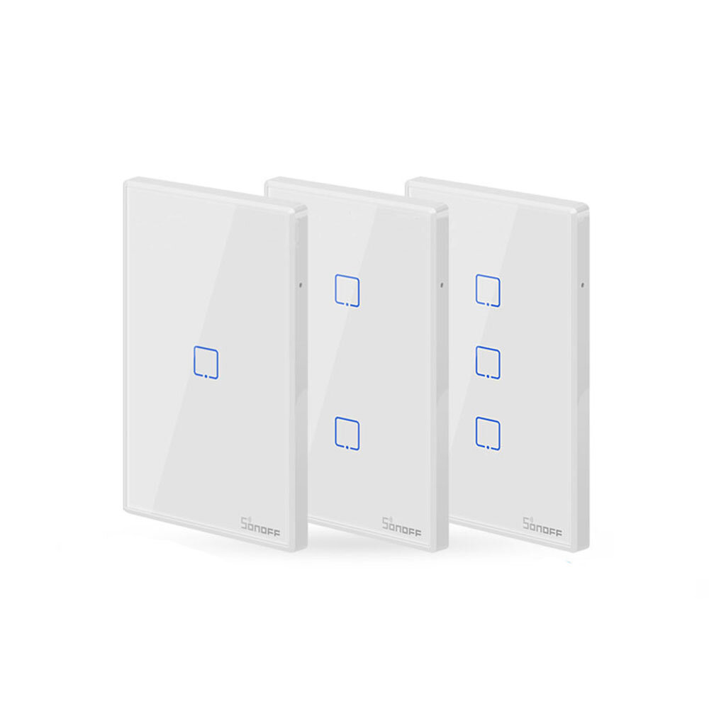 Coupon SONOFF® T2 EU/US/UK AC 100-240V 1/2/3 Gang TX Series 433Mhz WIFI Wall Switch RF Smart Wall Touch Switch For Smart Home Work With Alexa Google Home