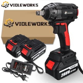 Coupon VIOLEWORKS 288VF 1/2Inch 520NM Max. Brushless Impact Wrench Li-ion Electric Wrench W/ 2/1/0 Battery Also For Makita Battery – Two Batteries
