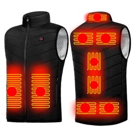 Coupon 9 Heating Area Electric Heated Vest USB Charging Smart Insulation Plus Velvet Men And Women Clothes