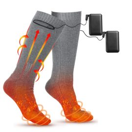 Coupon Electric Heated Socks Rechargeable 3.7v 4000mAh Battery Heated Socks Thermal Sock Heating Socks Foot Warmer Winter Warm Cotton Socks with 3 Heating Settings for Men Women Outdoor Sport