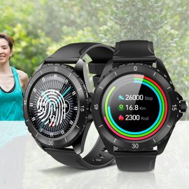 Coupon ELEGIANT C520 BT 5.0 1.3 inch Full Touch Screen Heart Rate Sleep Monitor 30 Days Standby IP68 Waterproof Smart Watch