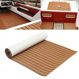 Coupon ELuto 240cm x 90cm x 5mm EVA Foam Teak Decking Sheet Boat Yacht Floor Mat Self-Adhesive Marine Flooring Faux Carpet Sticker Non-slip