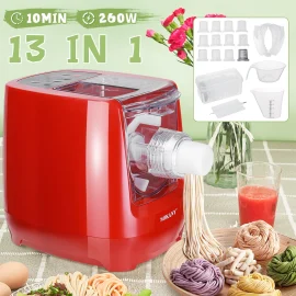 Coupon Household Multifunctional Automatic Pasta Maker Vegetable Noodle Press Machine Dumpling Spaghetti Cutter Noodles Dough Blender – EU Plug