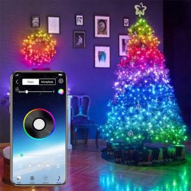 Coupon USB Fairy Lights LED String Lights Music Sync Bluetooth APP Phone Indoor Outdoor Twinkle Lights 32.8FT Hanging Curtain String Lights Color Changing Starry Lights