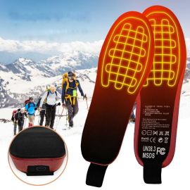 Coupon USB Heated Insole Rechargeable Foot Warmer With Remote Control Winter Heating Insole Outdoor Sports Heated Shoe Insoles 35-46