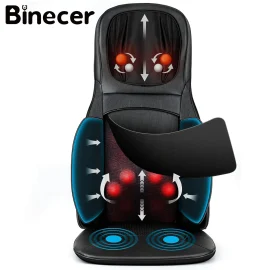 Coupon Binecer MP1.2 Neck And Back Massager With Heat Shiatsu Massage Chair Portable With Rolling Kneading Massage Cusion For Full Back Neck Shoulder – EU Plug