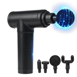 Coupon Electric Percussion Massager Handheld Deep Muscles Relaxing Shock Vibration Therapy Device W/ 4 Massage Heads
