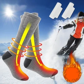 Coupon USB Rechargeable 40-55℃ Electric Heated Socks Outdoor Camping Traveling Winter Warm Socks Feet Warmer
