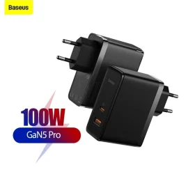 Coupon Baseus GaN5 Pro 100W GaN Wall Charger 100W PD3.0 PPS QC4.0 QC3.0 Fast Charging EU Plug Adapter For iPhone 13 13 Mini For Samsung Galaxy S22 Ultra MacBook Air For iPad Pro