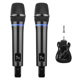 Coupon Dual Rechargeable Wireless Microphone Karaoke System ARCHEER Professional UHF Handheld Dynamic Microphone Set with Bluetooth Receiver