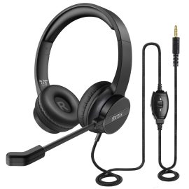 Coupon EKSA H12 3.5mm Wired Headphones with Microphone On-Ear Gaming Headset Gamer for PC/PS4/Xbox Call Centre/Traffic/Computer Headset