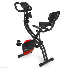 Coupon Geemax Folding Exercise Bikes Magnetic Resistance Adjustment Resistance Band and Backrest Adjustable Magnetic Indoor Bike