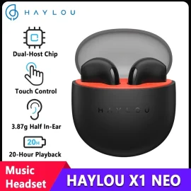 Coupon Haylou X1 Neo TWS Earbuds bluetooth V5.3 Earphone 13mm Drivers Low Latency Comfort Half-in-ear Earphone Headphones with Mic