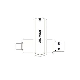Coupon Lenovo ThinkPlus TPCU301plus Type-C USB3.0 Flash Drive Dual Metal Port 360° Rotation Heat Resistance OTG A+ Chip Fast Data Transmission Portable Memory U Disk for Phone Computer