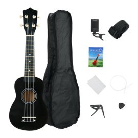 Coupon 21 Inch Ukulele Kit Basswood Nylon 4 Strings Guitarra Acoustic Bass Guitar Musical Stringed Instrument for Beginners