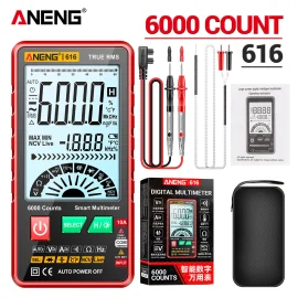 Coupon ANENG 616 Large Screen Backlight Digital Multimeter 6000 Counts Ultra thin Intelligent AC DC Voltage Current Multímetro TestTool