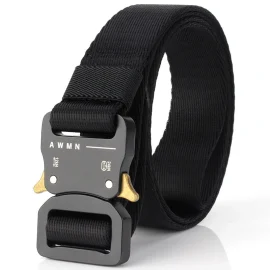 Coupon AWMN S04 3.2cm 125cm Nylon Belts Quick Release Inserting Buckle Military Tactical Belt Leisure Belt