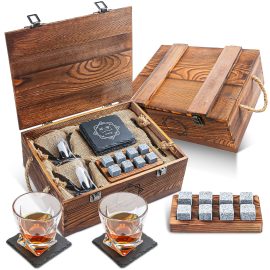 Coupon Baban Whiskey Gift Sets 2PCS Wine Glass 300ml Glass 8pcs Granite Chilling Whisky