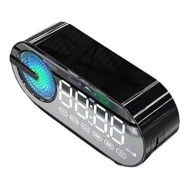 Coupon bluetooth V5.0 Wireless Speaker 360° Stereo 1200mAh Battery High Fidelity Multifunctional Dual Alarm Clock Soundbox