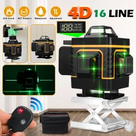 Coupon FASGet 16 Lines 4D 360° Laser Level Self Leveling Line Holder Tool Bracket with Single Battery App Control Remote Control – EU Plug