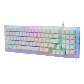 Coupon GamaKay K77 Mechanical Keyboard 77 Keys Hot Swappable Type-C Wired USB 3.1 NKRO Translucent Glass Base Gateron Switch RGB Gaming Keyboard with Numberpad
