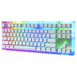 Coupon GAMAKAY K87 Mechanical Keyboard 87 Keys Hot Swappable Type-C Wired USB 3.1 NKRO Translucent Glass Base Gateron Switch ABS Two-color Keycap RGB Gaming Keyboard
