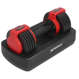Coupon GEEMAX 24 LB Adjustable Dumbbell Anti-slip Handle with Weight Barbell Plates Tray Full Body Workout Fitness Home Gym